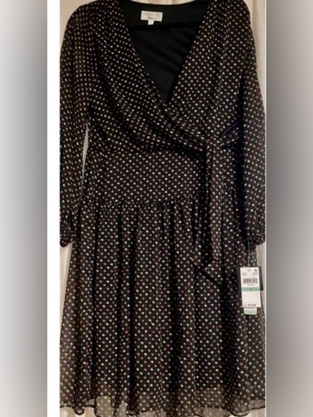 NWT Signature by Robbie Bee Multicolor Polka Dot Dress— Size 8